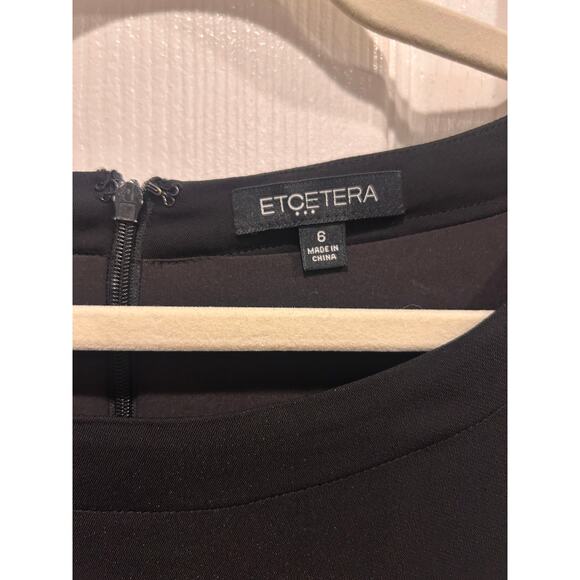 Etcetera Black Sheath Dress Tie Sleeves Size 6 - Picture 6 of 8